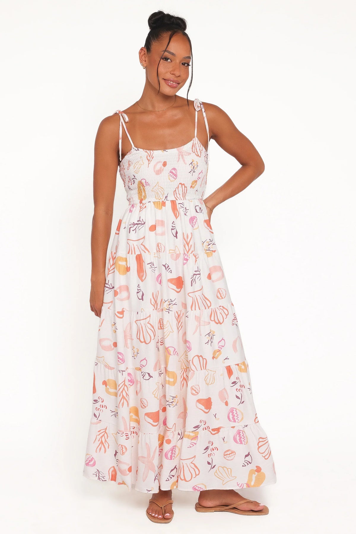 Bairbre Maxi Dress - Pink Beach Print